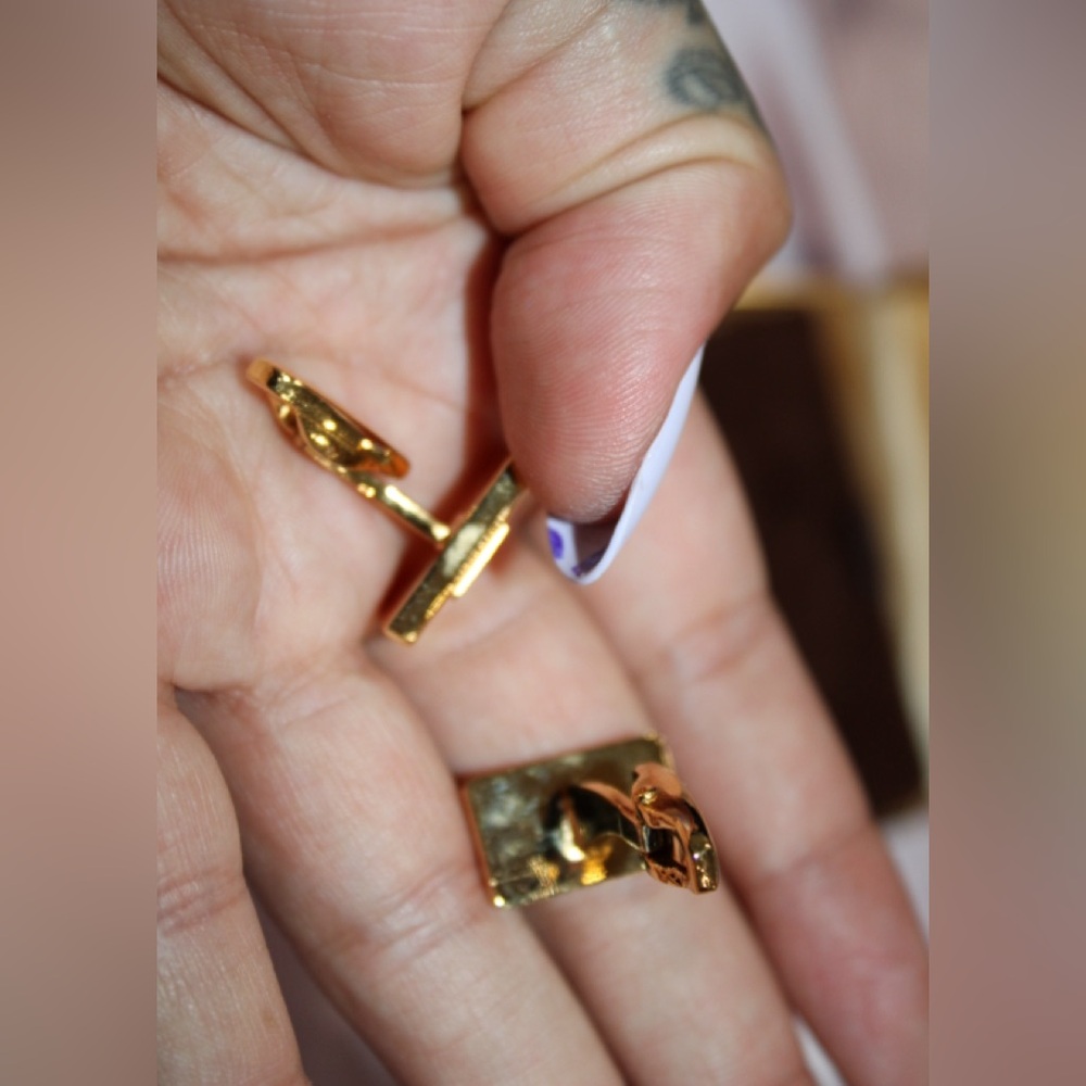 CELINE Gold Cufflinks Vintage in GREAT condition - Picture 9 of 14